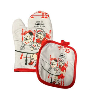 Vintage Looking Funny  Oven Mitts (swear words have been covered photo)
